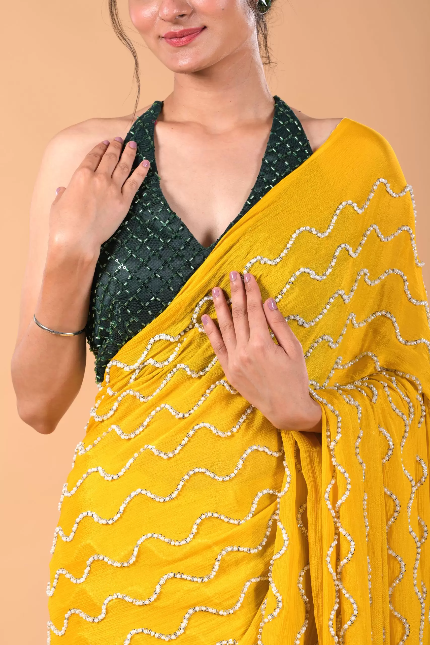 Shobhini Materials Blue Lace, Crop Top Blouses