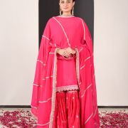 Surkh Pink Sharara Suit with Embroidered Detailing