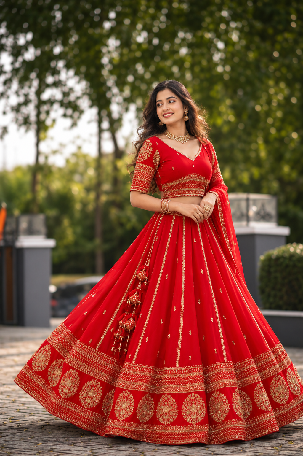 Red Bridal Maharani Lehenga