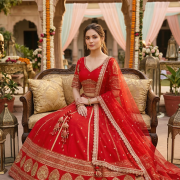Red Bridal Maharani Lehenga