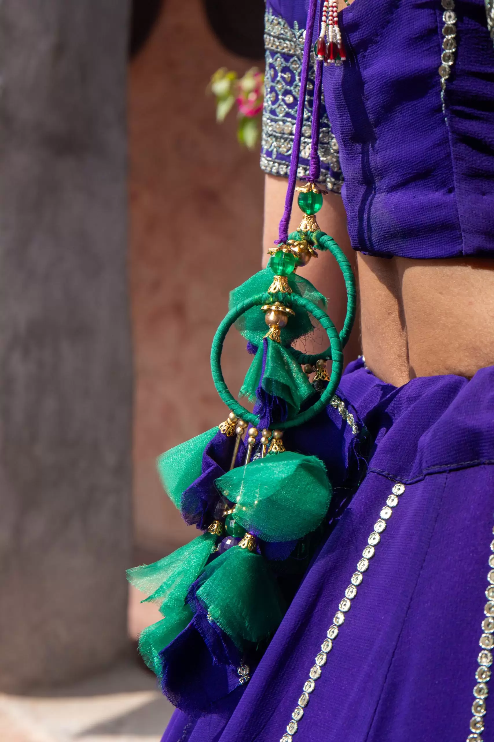 Royal Blue Maharani Lehenga with Zari Embroidery & Cyan Dupatta