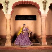 Purple Maharani Lehenga with Heavy Embroidery & Mustard yellow Dupatta