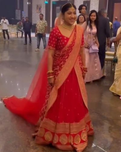 Red Bridal maharani lehenga