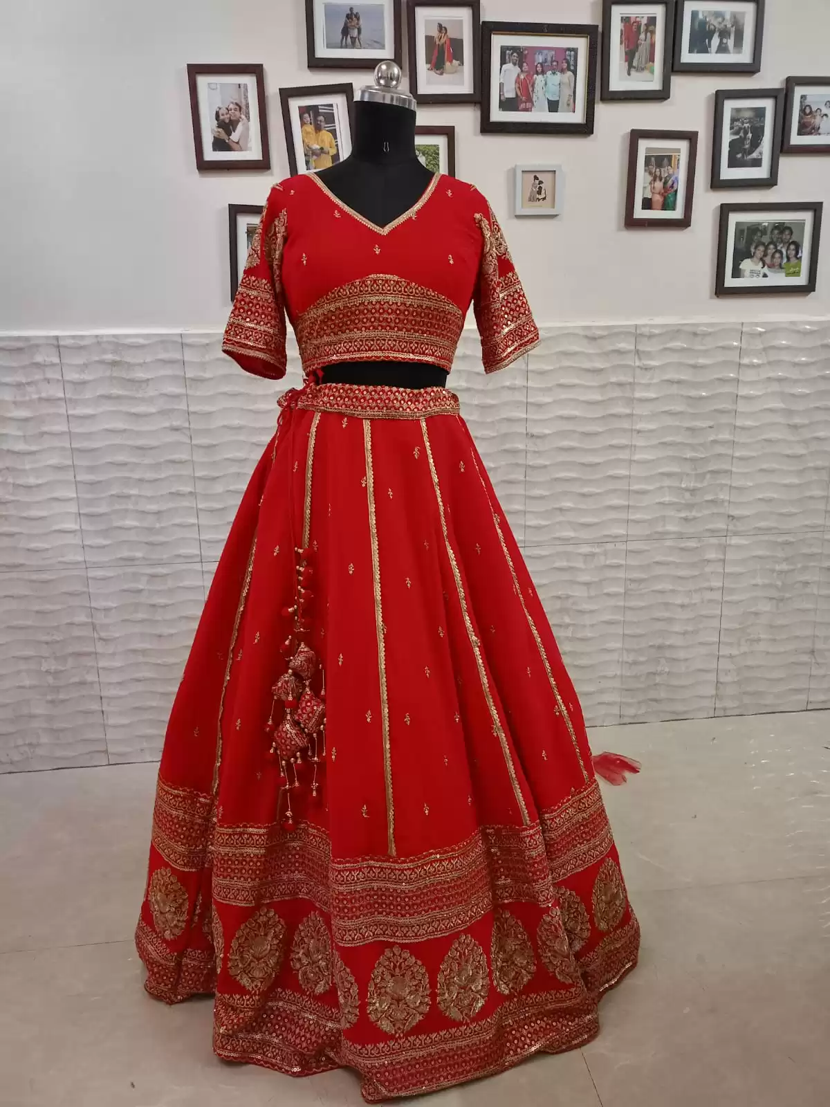Red Bridal Maharani Lehenga