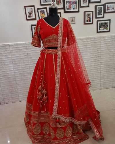 Red Bridal maharani lehenga