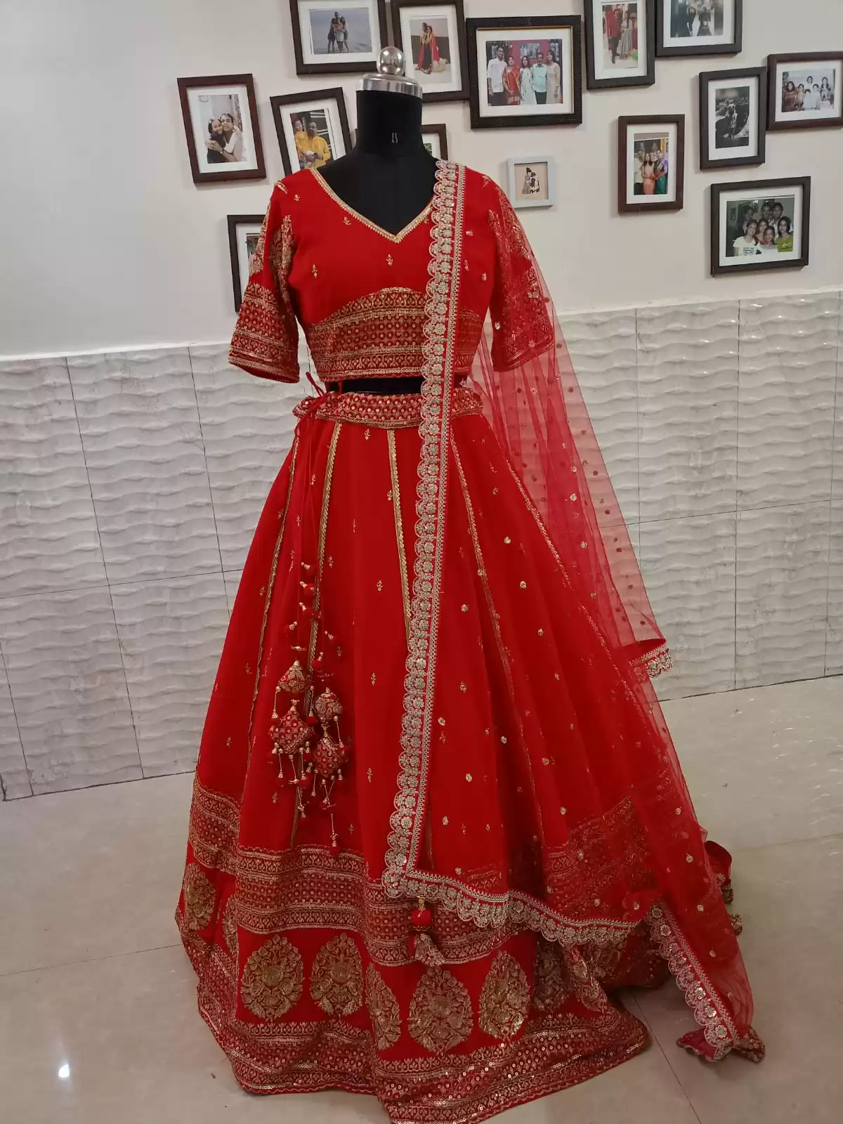 Red Bridal Maharani Lehenga