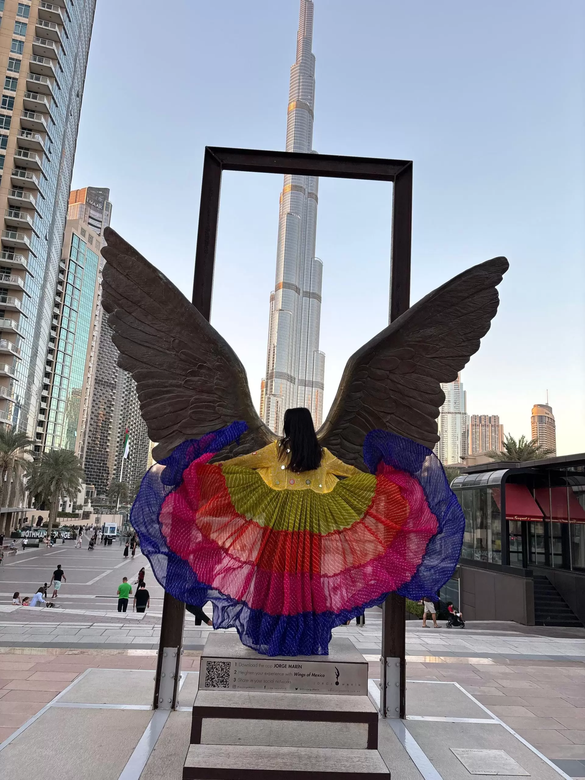 Leheriya multi coloured full flare shrug with mirror work detailing