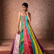 Multi Kali Gherdaar Tube Anarkali with Choker Dupatta