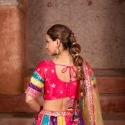 Multi colour Banarasi silk Mosaic lehenga set