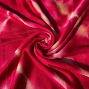 Pink Shibori Tie-Dye Chiffon Fabric with Shimmer Zari Detail