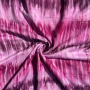 Purple Pink Shibori Tie-Dye Crepe Silk Fabric