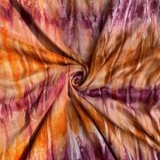 Orange Wine Tie-Dye Crepe Silk Fabric