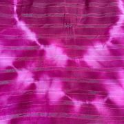 Rani Pink Shibori Tie-Dye Chiffon Fabric with Shimmer Zari Detail