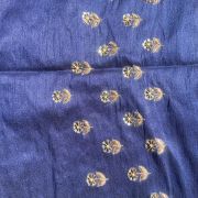 Buti Design Zardozi Gota Hand Embroidery on Navy Blue Unstitched Blouse Piece