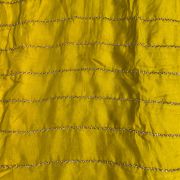 Hand embroidery in Stripe Pattern Mustard Pure Organza Fabric