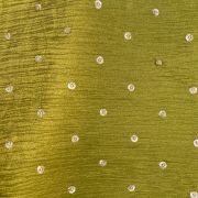 Pure Crush Tissue Fabric in Olive Green with Buti All Over