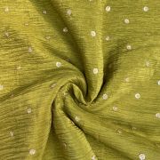 Pure Crush Tissue Fabric in Olive Green with Buti All Over