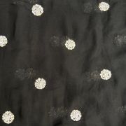 Black Georgette Fabric with Handwork Buti Design