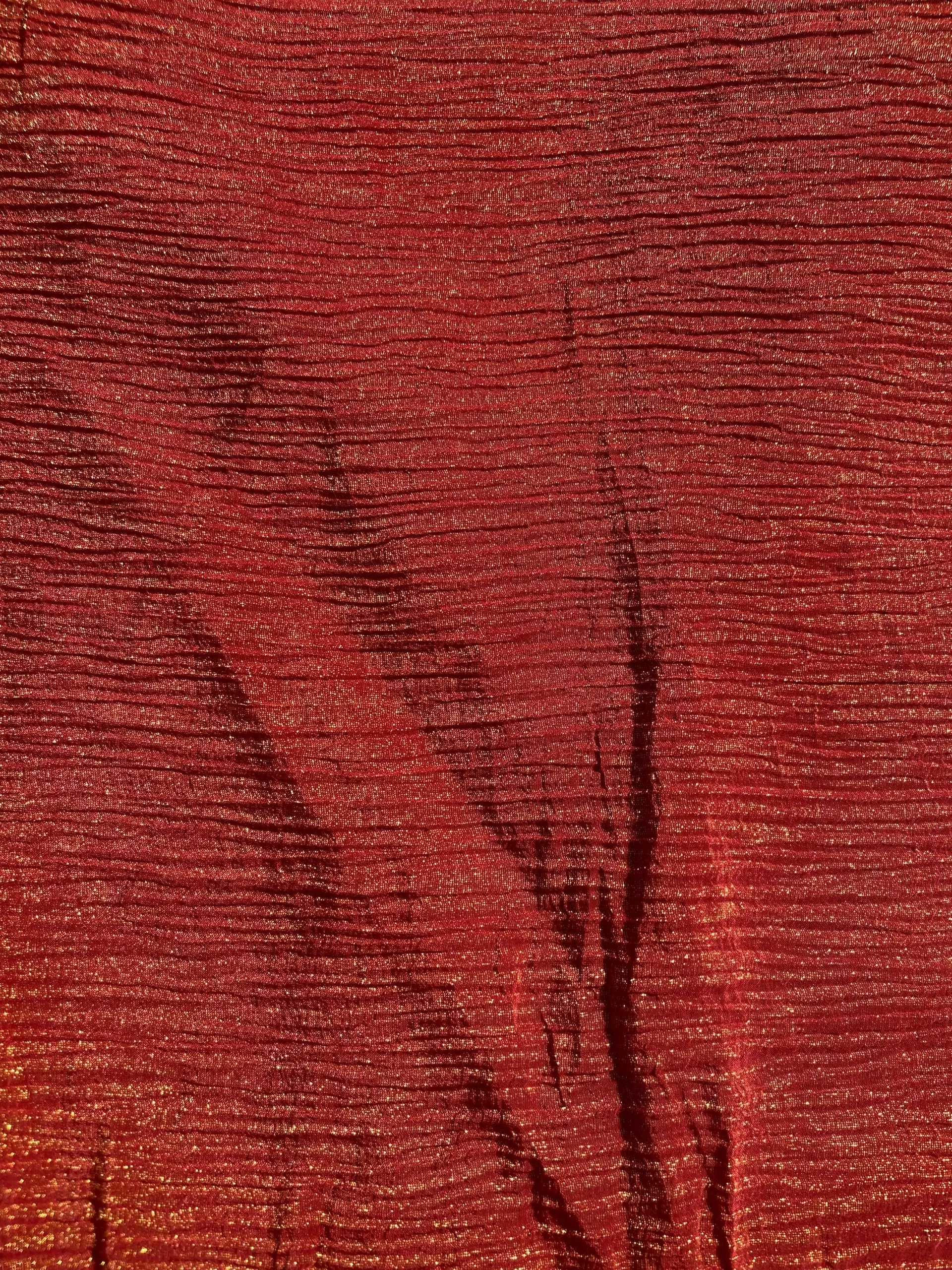 Pure Crush Tissue Fabric in Brick Red