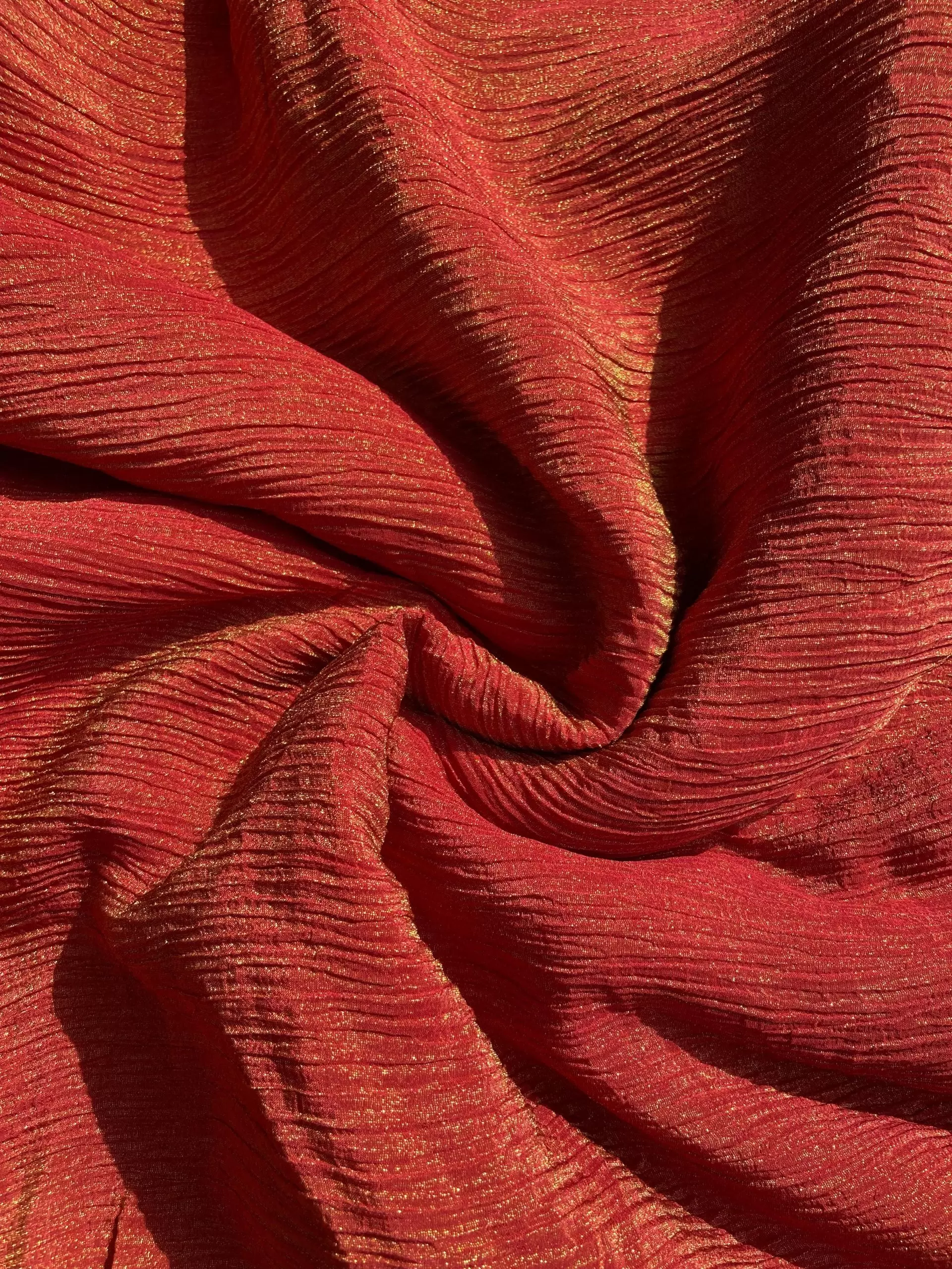 Pure Crush Tissue Fabric in Brick Red