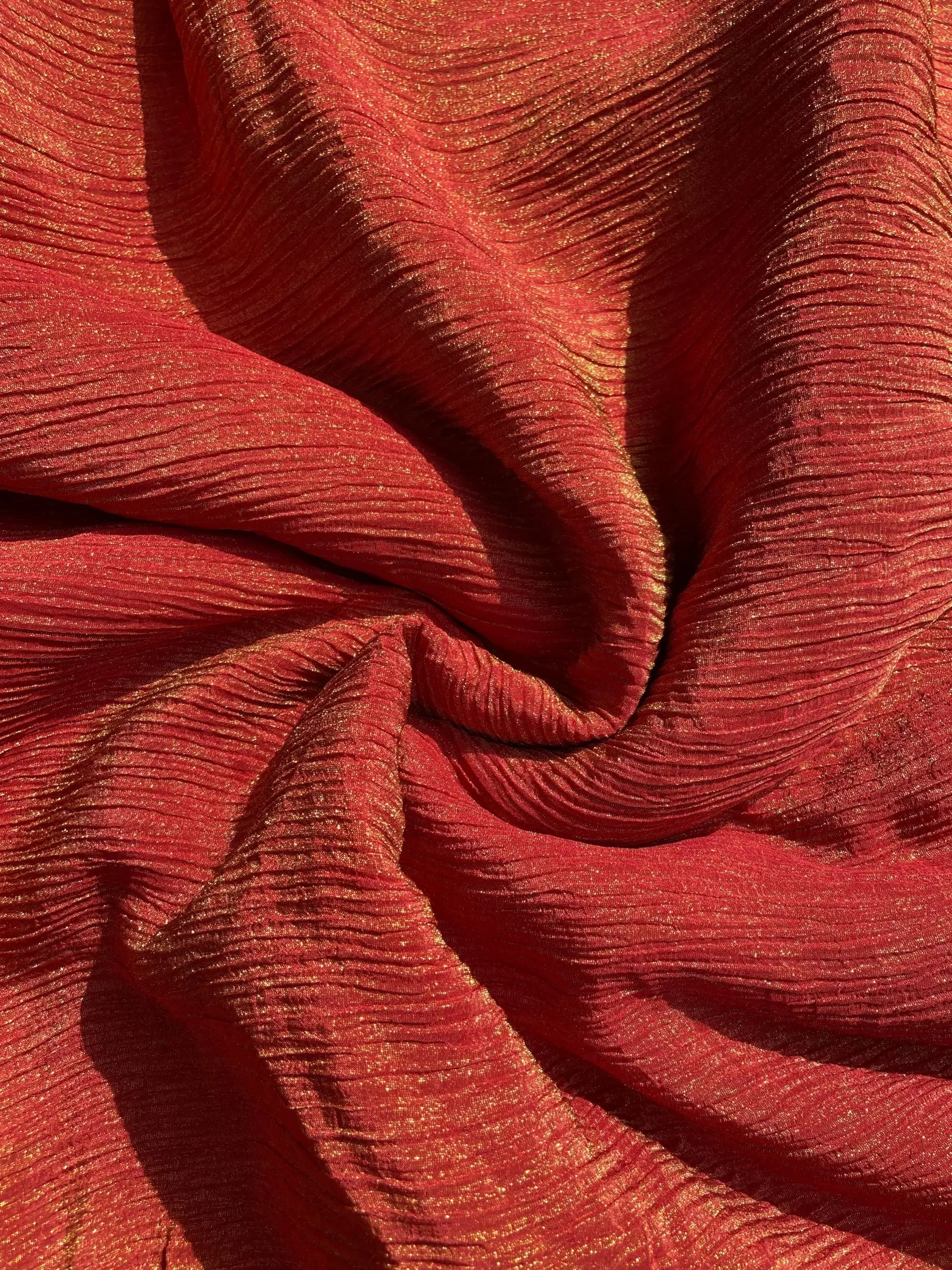 Pure Crush Tissue Fabric in Brick Red