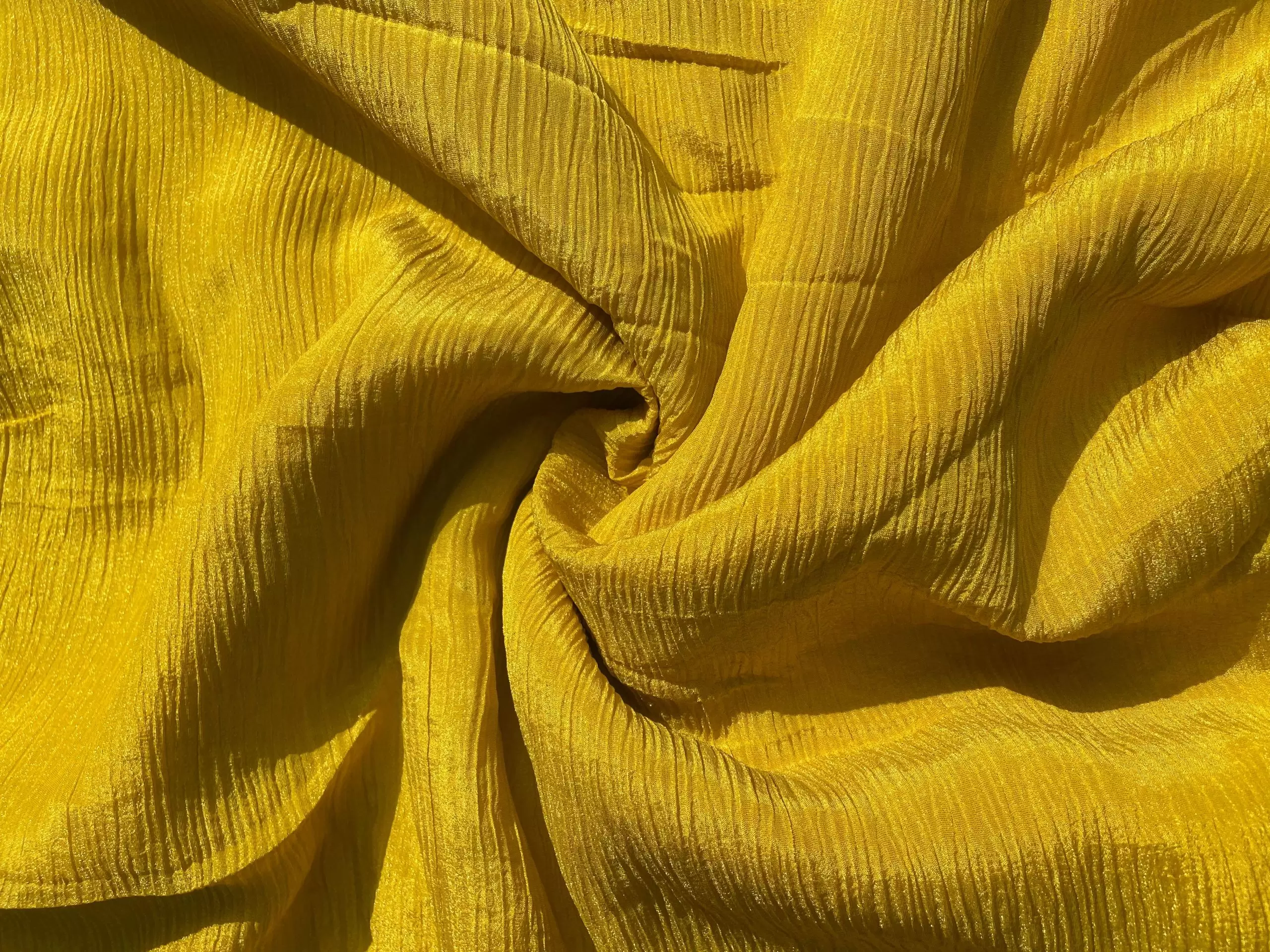 Pure Crush Tissue Fabric in Yellow