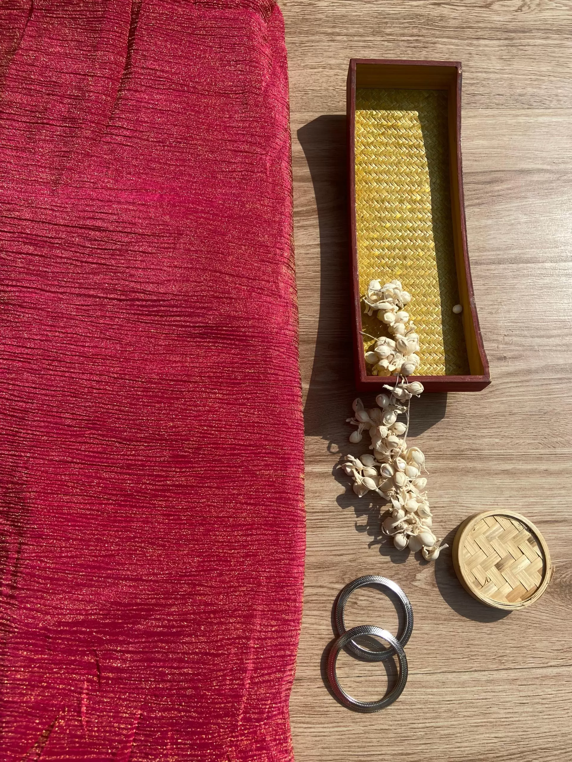 Pure Crush Tissue Fabric in Pink