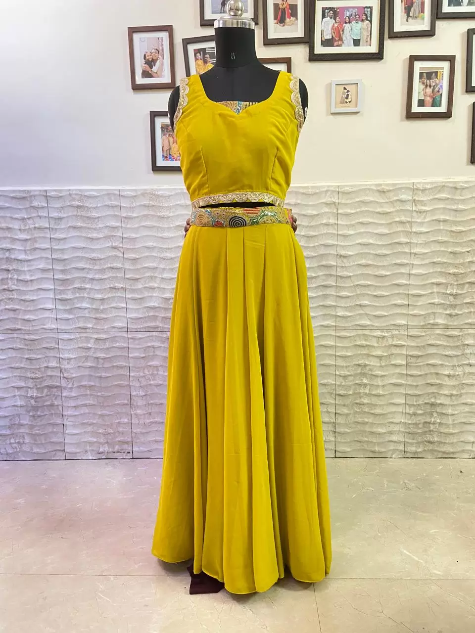 Crop Top and Sharara With Jacket