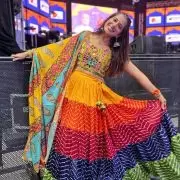 Vibrant Multicolored Mirror-Work Lehenga Set with Bandhani Flair