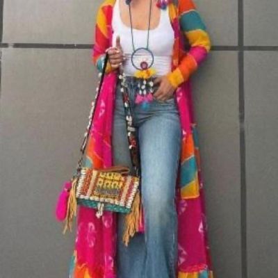 Multicolored Chiffon Shrug