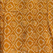 Bandhej Print in Dark Mustard Yellow Pure Crape On Buti Fabric