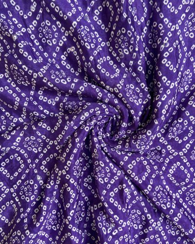 Bandhej Print in  purple Pure Crape On Buti Fabric