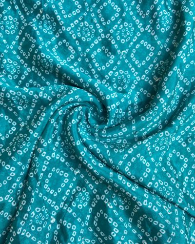 Bandhej Print in Sky Blue Pure Crape On Buti Fabric