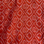 Bandhej Print in Orange Pure Crepe On Buti Fabric