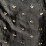 Black Pure Gaji Silk Fabric On Buti Zari Embroidery