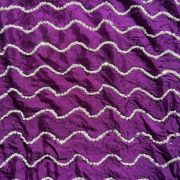 Purple Pure Chinon Fabric with pearl Hand Embroidery and Zig Zag Pattern