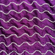 Purple Pure Chinon Fabric with pearl Hand Embroidery and Zig Zag Pattern