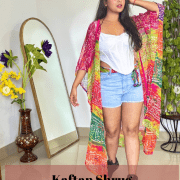 Bandhej Multi Colour Chiffon Kaftan Shrug