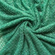 Hand Nalki Embroidery On Bottle Green Imported Net fabric