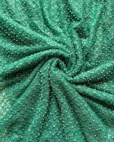 Hand Nalki Embroidery On Bottle Green  Imported Net fabric