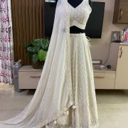 Off White Chikankari Lehenga Set