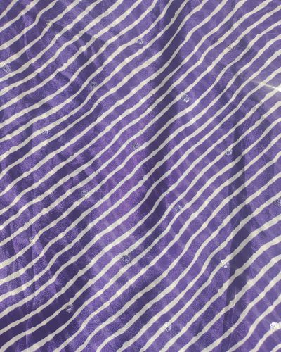 Bandhej Leheriya  Printed in Purple  Pure Crape On Buti Fabric