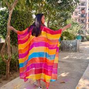 Multi Colour Chiffon Kaftan Shrug