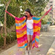 Multi Colour Chiffon Kaftan Shrug