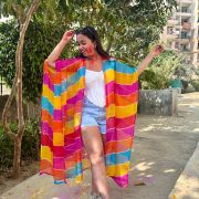 Multi Colour Chiffon Kaftan Shrug