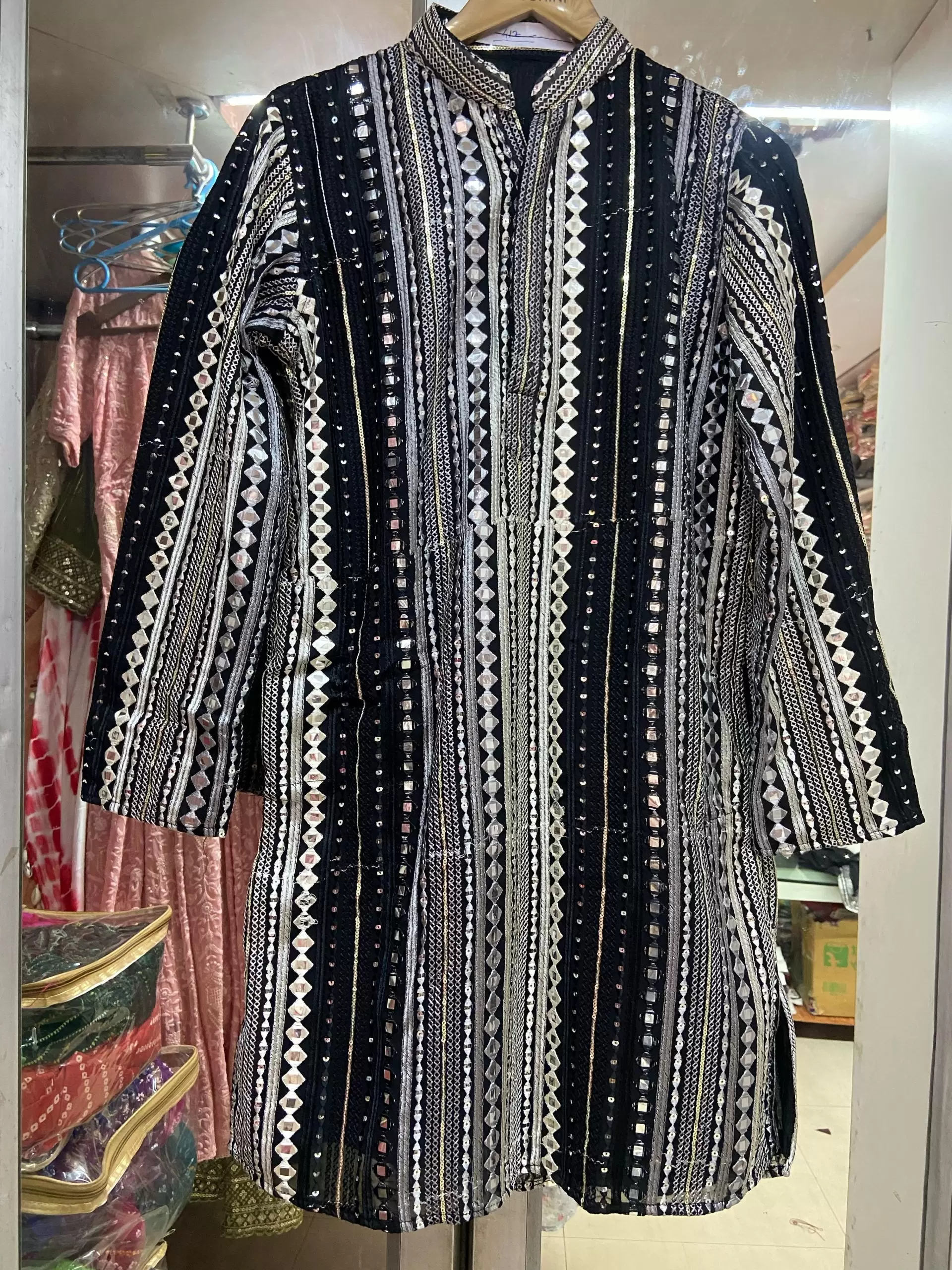 Black mirror kurta & salwar with dupatta