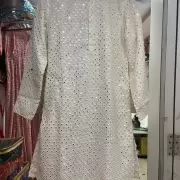 White mirror kurta & salwar with dupatta