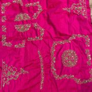 Heavy Zardozi Hand Embroidery On Pink Silk Unstitched Blouse Piece