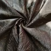 Black Crushed pleated fabric in abstract design with Gold foil detailing