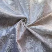 White Crushed pleated fabric in abstract design with Gold foil detailing